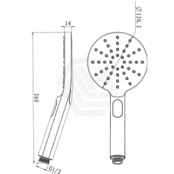 Round 3 Functions Brushed Yellow Gold Rainfall Hand Held Shower Head Only Round 3 Functions Brushed Yellow Gold Rainfall Hand Held Shower Head Only